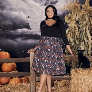 ModCloth x Collectif Wicked Brew A-line Skirt Size US10/UK14